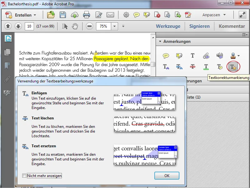 Anmerkungs- und Kommentarwerkzeuge in Acrobat