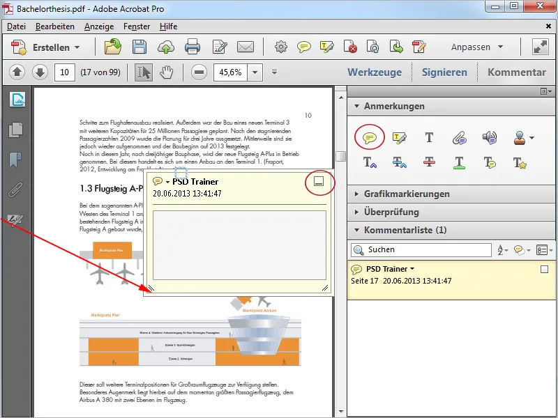 Anmerkungs- und Kommentarwerkzeuge in Acrobat