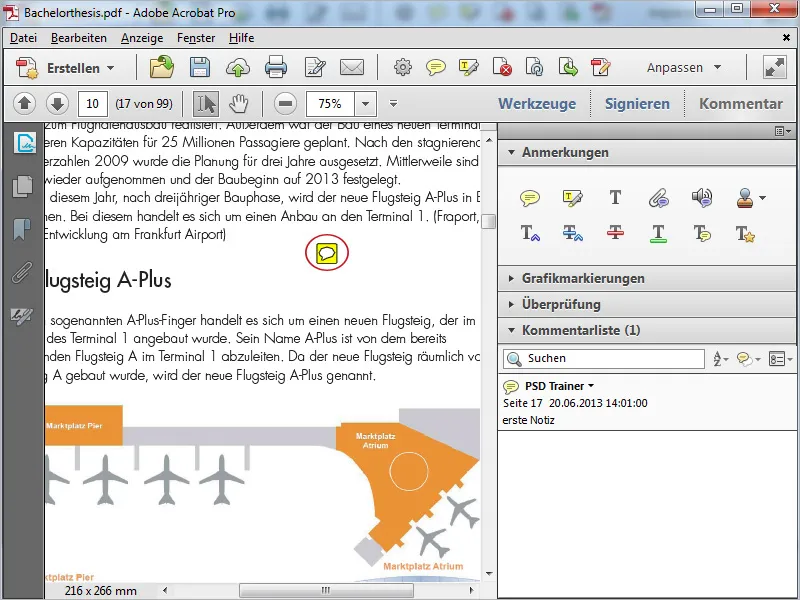 Anmerkungs- und Kommentarwerkzeuge in Acrobat