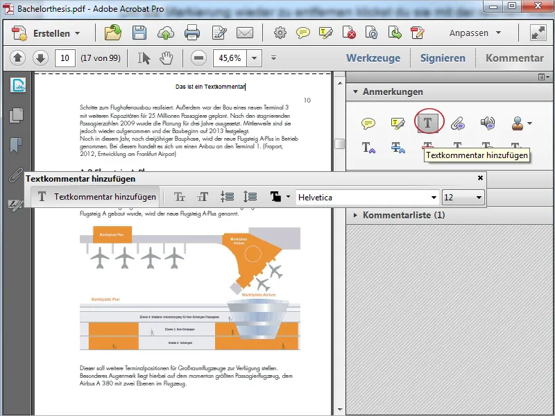 Anmerkungs- und Kommentarwerkzeuge in Acrobat