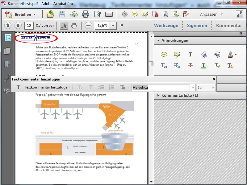 Anmerkungs- und Kommentarwerkzeuge in Acrobat