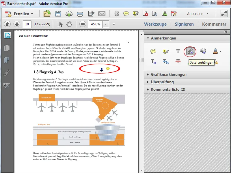 Anmerkungs- und Kommentarwerkzeuge in Acrobat