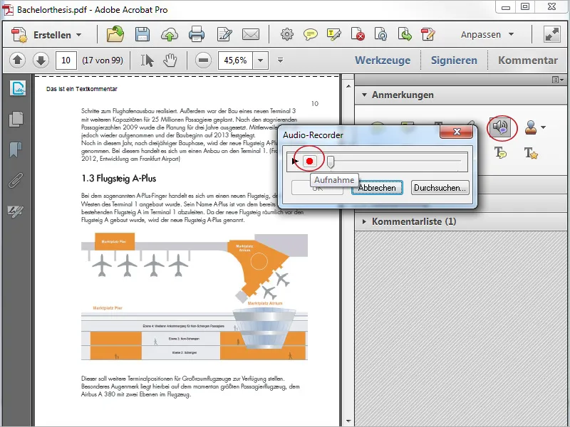 Anmerkungs- und Kommentarwerkzeuge in Acrobat