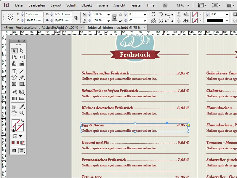 Crearea unui meniu profesional în Adobe InDesign - Partea 4