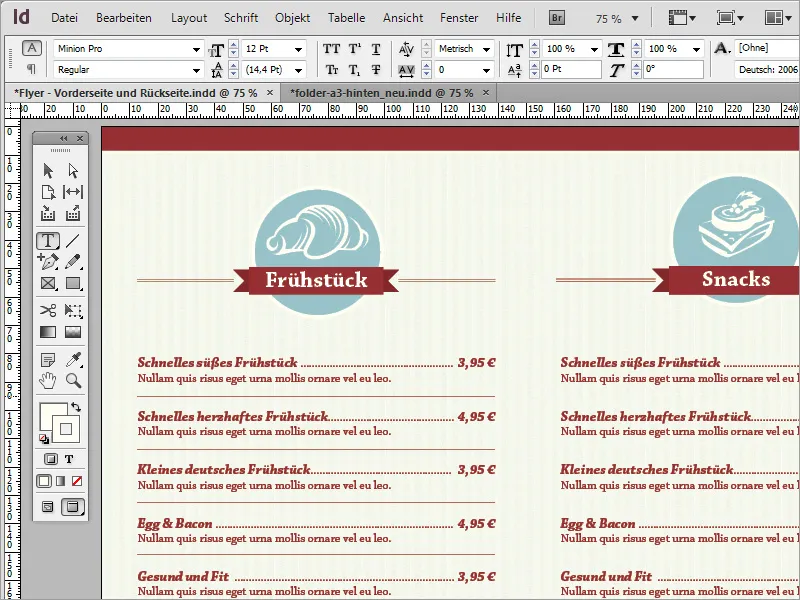 Elaborarea unui meniu profesional în Adobe InDesign - Partea 4