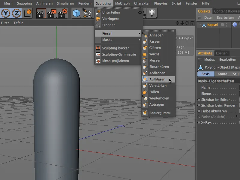 Neu in Release 15 - Verbesserte und neue Sculpting-Werkzeuge, technisches Sculpting