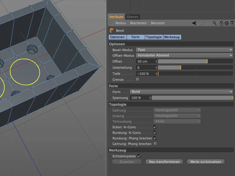 Neu in Release 15 - Modelling mit dem neuen Bevel-Werkzeug