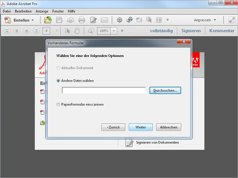 Formulare erstellen in Acrobat