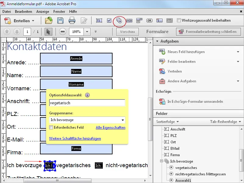 Formulare erstellen in Acrobat