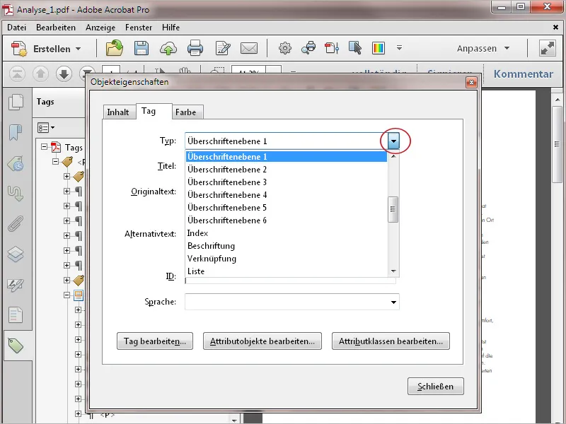 Dokumente barrierefrei gestalten mit Acrobat - Details bearbeiten