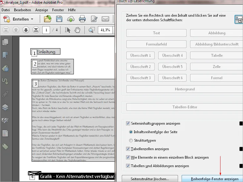 Dokumente barrierefrei gestalten mit Acrobat - Details bearbeiten