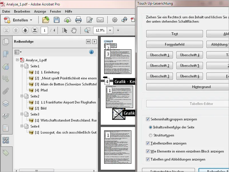 Dokumente barrierefrei gestalten mit Acrobat - Details bearbeiten