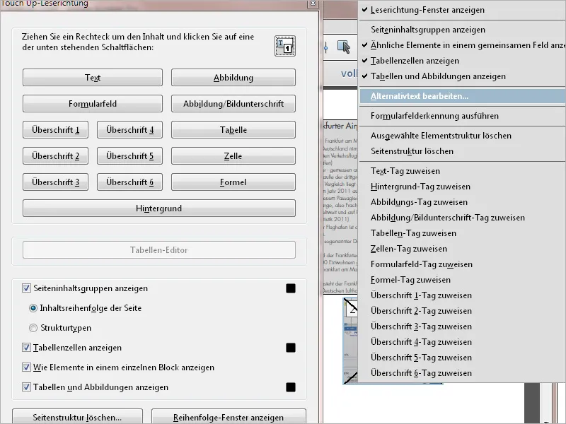 Dokumente barrierefrei gestalten mit Acrobat - Details bearbeiten