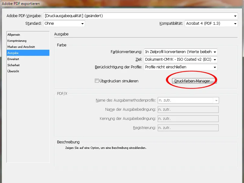 PDF-Export - Voreinstellungen von Acrobat