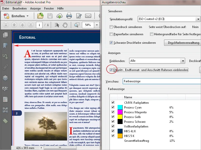 Instrumentele de producție tipografică din Acrobat.