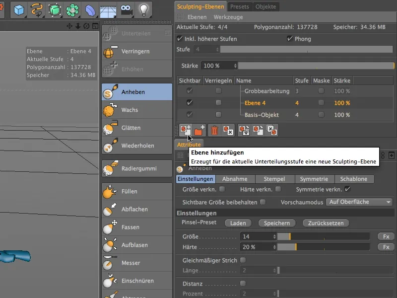 Neu in Release 14 - Modelling von Details mit Sculpting