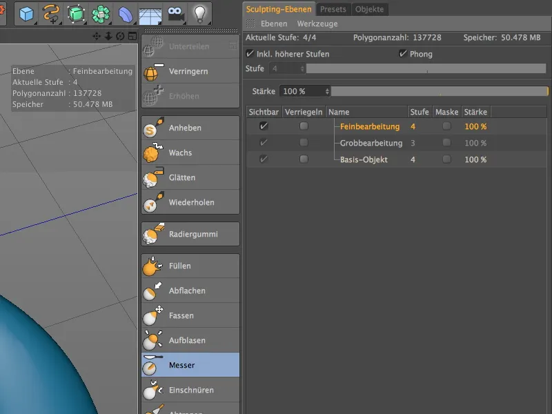 Neu in Release 14 - Modelling von Details mit Sculpting