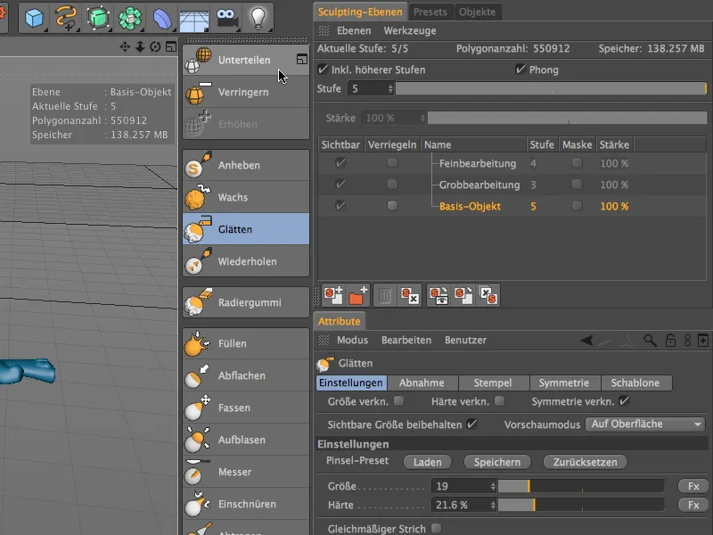 Neu in Release 14 - Modelling von Details mit Sculpting