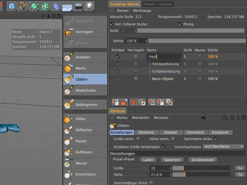 Neu in Release 14 - Modelling von Details mit Sculpting