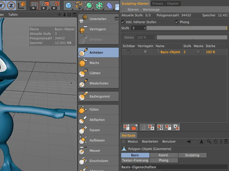 Neu in Release 14 - Modelling von Details mit Sculpting