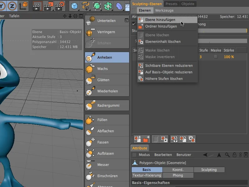 Neu in Release 14 - Modelling von Details mit Sculpting