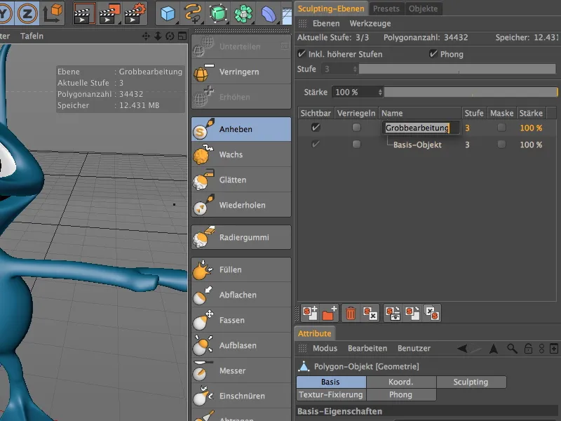 Neu in Release 14 - Modelling von Details mit Sculpting