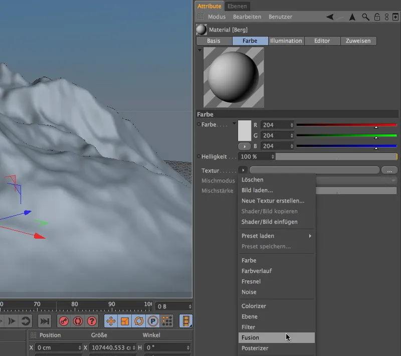 Nou în versiunea 13 - Zăpadă în munți cu shaderul de relief al terenului.