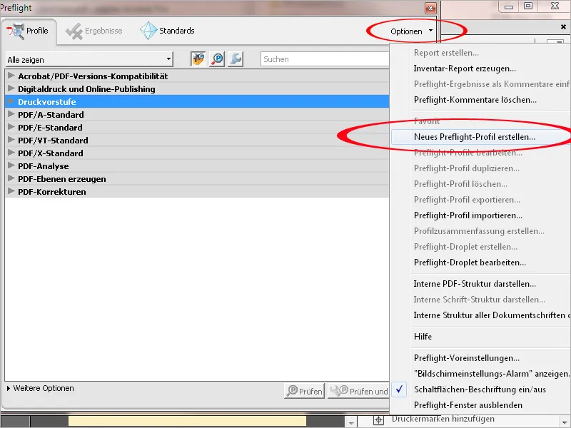 Definiți propria profilare Preflight în Acrobat.