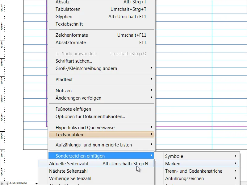 Paginierung - fortlaufende Seitennummerierung anlegen