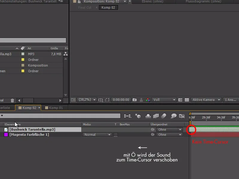 Sfaturi și trucuri pentru animație în After Effects: Audio în subcompuneri