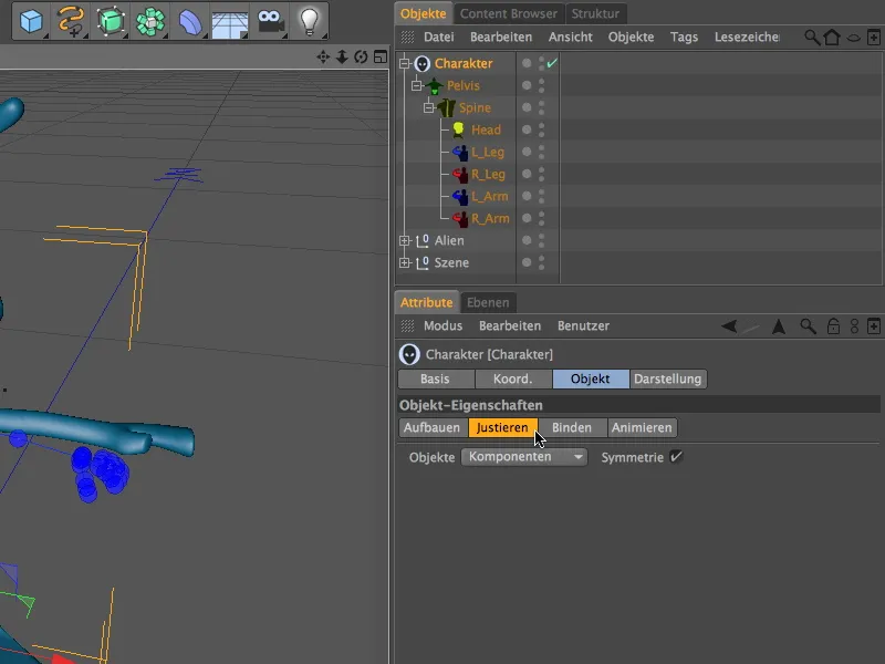 Nou în versiunea 13 - Rigging-ul unui extraterestru folosind un model de personaj.