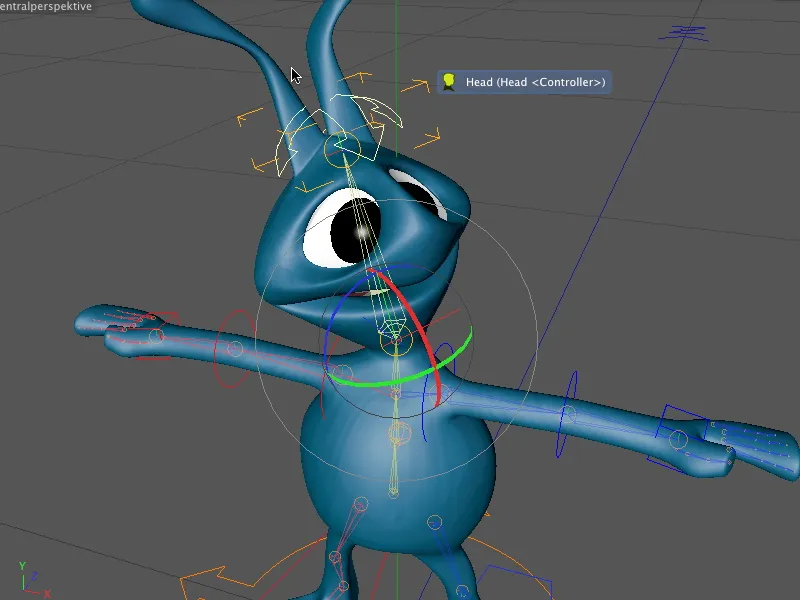 Nou în versiunea 13 - Rigging-ul unui extraterestru folosind un șablon de personaj.