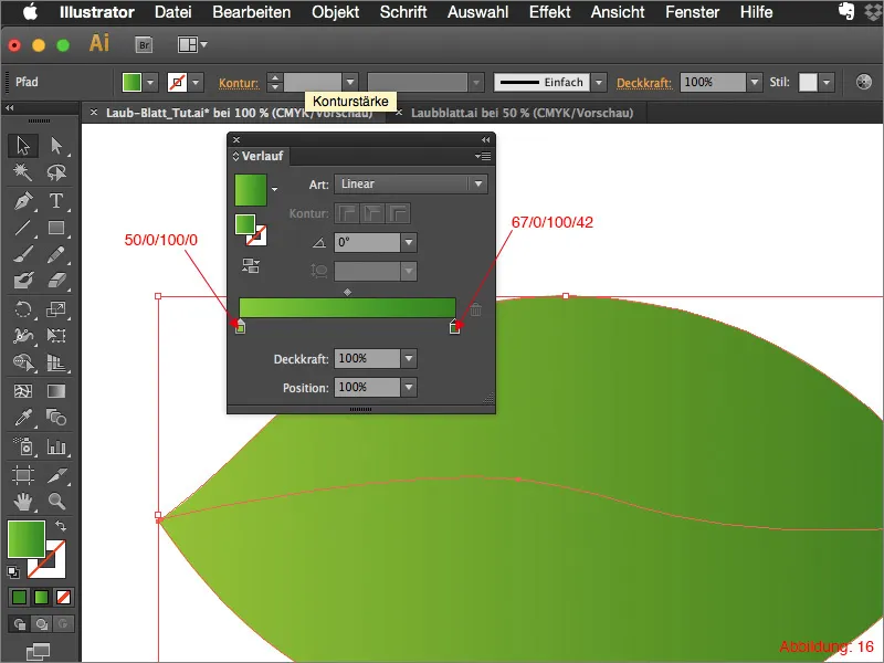 Laubblatt erstellen - Adobe Illustrator