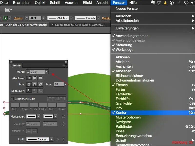 Laubblatt erstellen - Adobe Illustrator