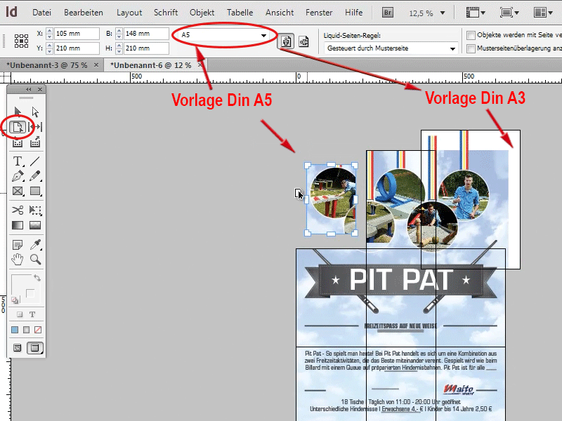 Tipps &amp; Tricks zu Adobe InDesign: Dank des Seitenwerkzeugs Seiten auch untereinander platzieren für z. B. Puzzle