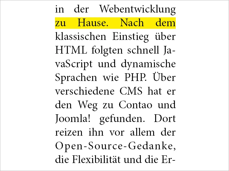 Der Blocksatz in InDesign