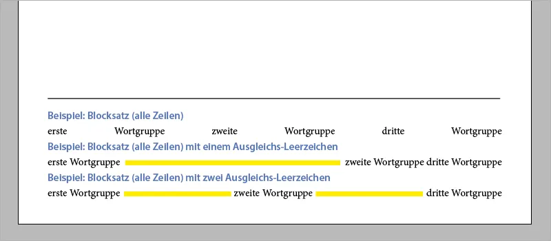 Der Blocksatz in InDesign