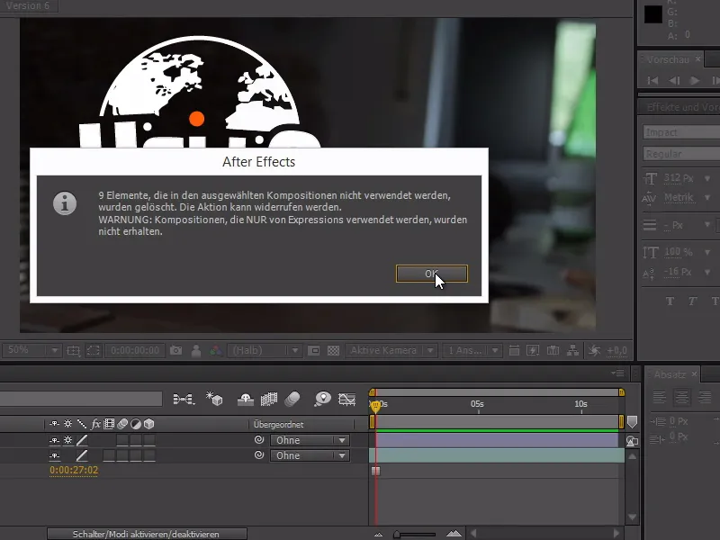 Tipps und Tricks zum Workflow in After Effects: Projekt reduzieren