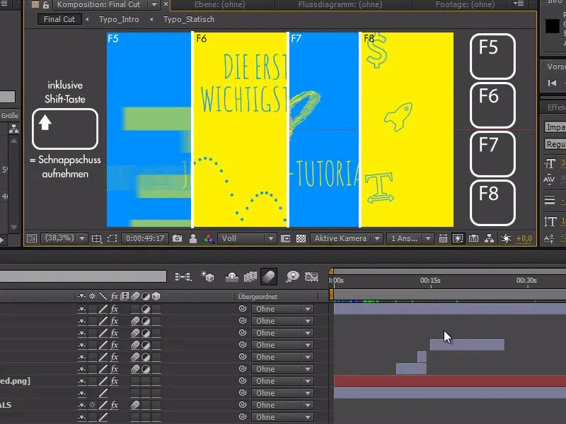 Tipps und Tricks zum Workflow in After Effects: Snapshots - Schnappschüsse