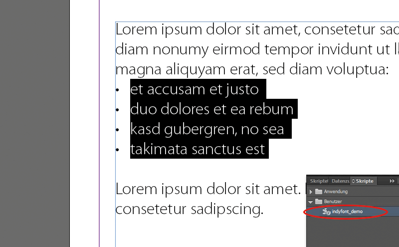 A crea semne de punctuație individuale datorită IndyFont