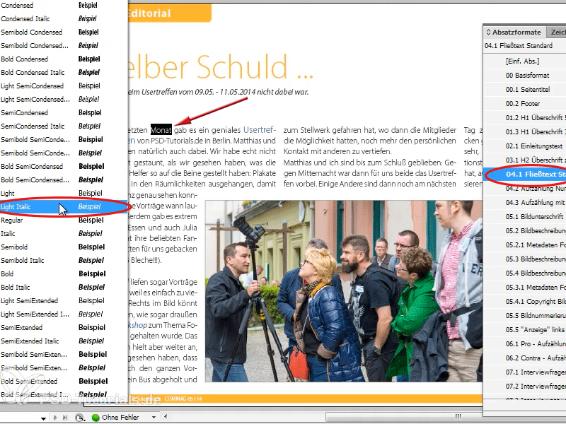 Sfaturi și trucuri pentru Adobe InDesign: Afișați abaterile de formatare prin clic.