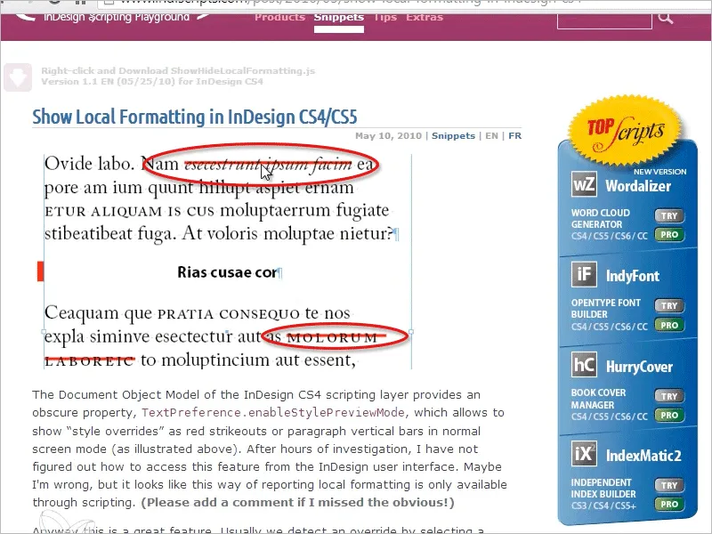 Sfaturi și trucuri pentru Adobe InDesign: Afișarea abaterilor de formatare printr-un singur clic.