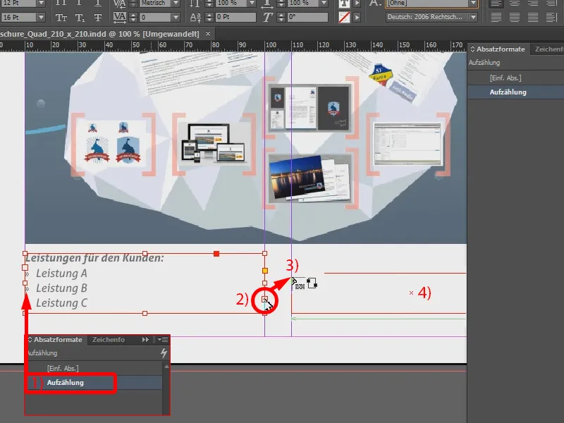 A crea o broșură ca material promoțional folosind InDesign.