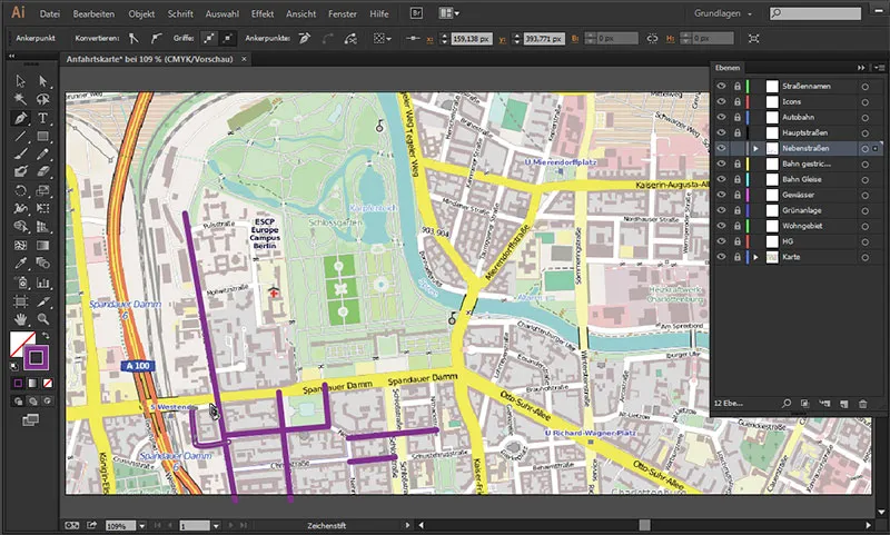 Cartografie (desenarea hărților de acces) cu Illustrator - Partea 1