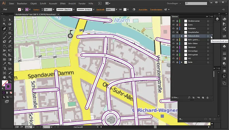 Cartografiere (desenarea hărților rutiere) cu Illustrator - Partea 1