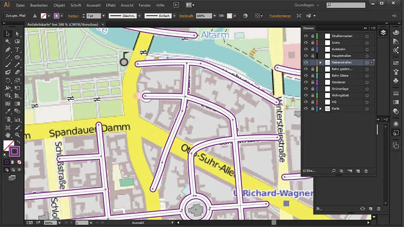 Cartografie (desenarea hărților rutiere) cu Illustrator - Partea 1