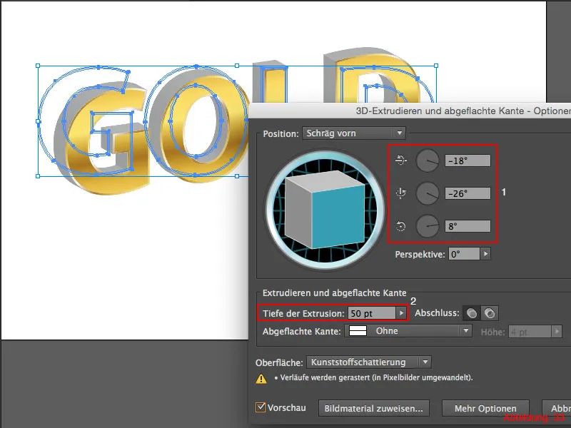 Adobe Illustrator – Goldeffekt auf Schrift