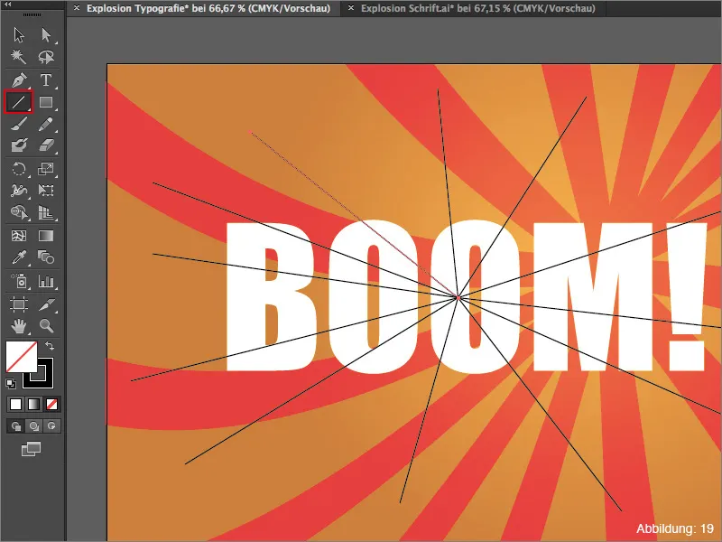 Adobe Illustrator - Text cu explozii.