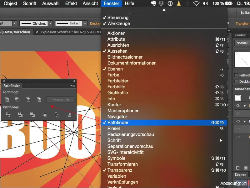 Adobe Illustrator – Text cu efect de explozie.